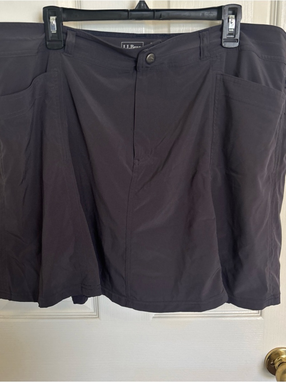 LL Bean Skort Gray Stretch Spandex Hiking Golf Active Skirt Womens Sz 18 Outdoor